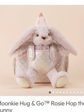 Moonkie Hug & Go Rosie Hop Plush Bunny Backpack - Soft Pink